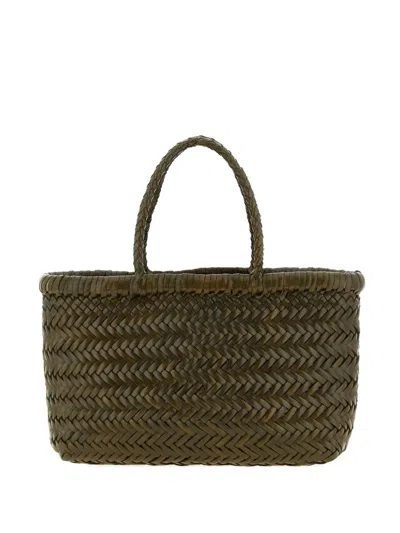Dragon Diffusion Mini Flat Gora Woven-leather Tote Bag In Pattern