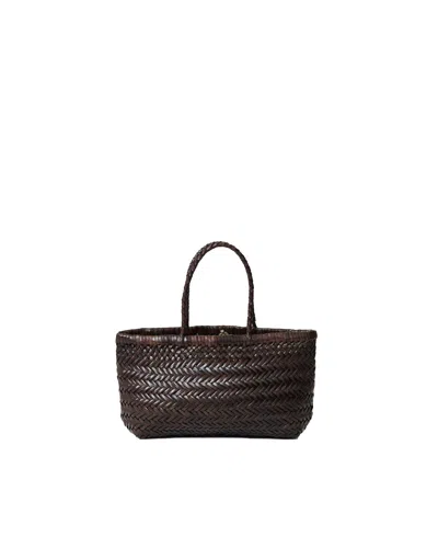 Dragon Diffusion Mini Flat Handheld Tote With Woven Top Edge In Black