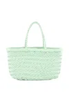 Dragon Diffusion Mini Flat Leather Tote Bag In Green