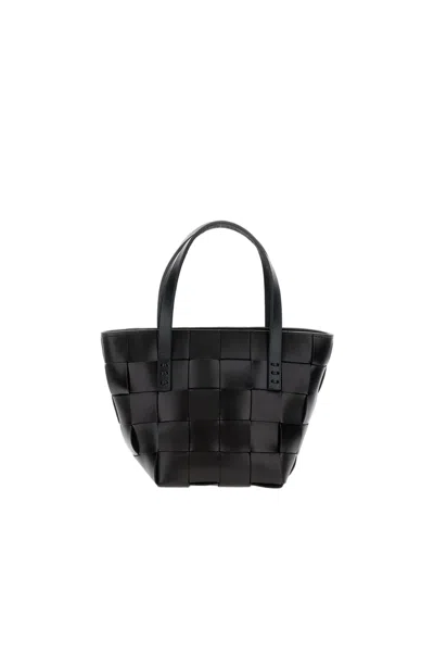 Dragon Diffusion Mini Japan Bag With Hand-woven Leather Weave In Black