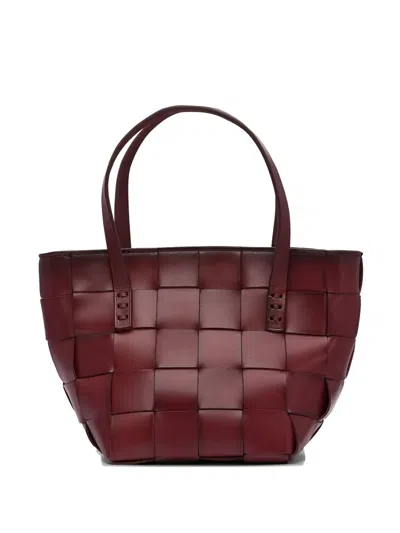 Dragon Diffusion Mini Japan Woven-leather Tote Bag In Red