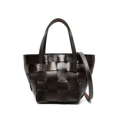 Dragon Diffusion Mini Japan Woven-leather Tote Bag In Brown