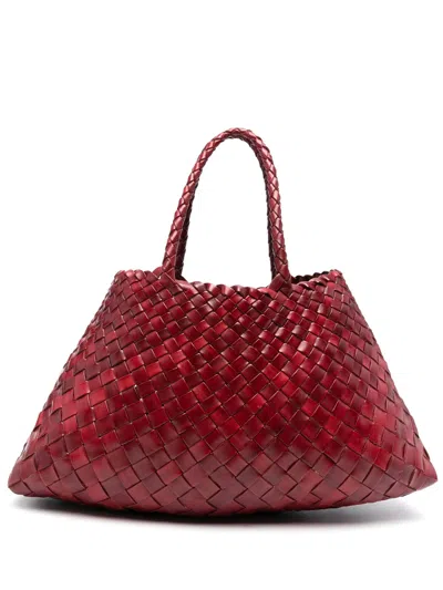 Dragon Diffusion Mini Leather Tote With Double Top Handles (20 Cm X 33 Cm X 13 Cm) In Red