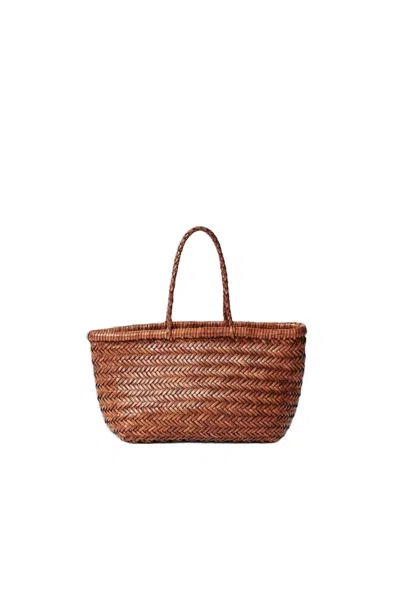 Dragon Diffusion Mini Woven Buffalo Leather Tote In Brown