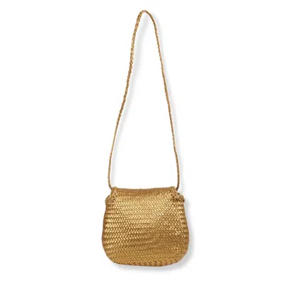 Dragon Diffusion Minimalist Shoulder Bag With Compact Structure In Gold