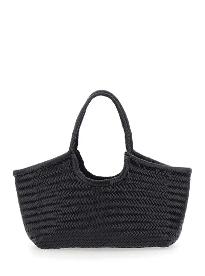 Dragon Diffusion Nantucket Basket Big 3x Jump Design Basket 51x25x15 Cm Buff Calf Leather In Black