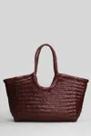Dragon Diffusion Nantucket Basket Big Tote In Bordeaux Leather In Burgundy