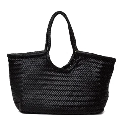 Dragon Diffusion Nantucket Big Handwoven Buffalo Leather Tote Bag In Black
