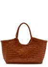 Dragon Diffusion Nantucket Big Woven Leather Tote Bag In Brown