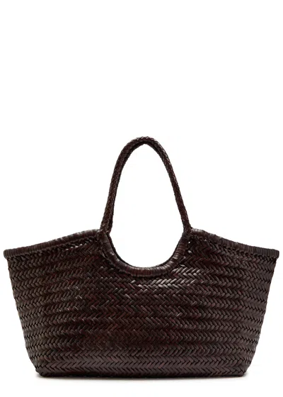 Dragon Diffusion Nantucket Big Woven Leather Tote Bag In Brown