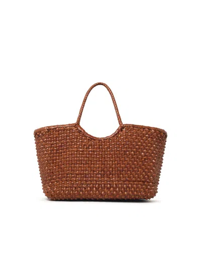 Dragon Diffusion 'nantucket Cactus' 'tan - Black Edges' Brown Leather Bag