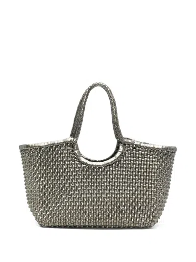 Dragon Diffusion Nantucket Cactus Woven Leather Tote Bag In Gray