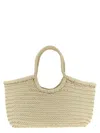 Dragon Diffusion Large Woven Shoulder Bag With Dual Handles In Gray