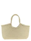 Dragon Diffusion Large Woven Shoulder Bag With Dual Handles In Gray