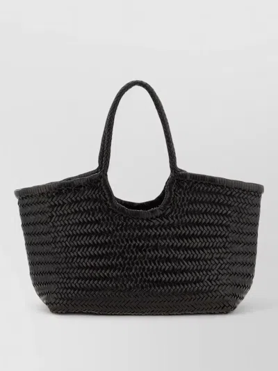 Dragon Diffusion Nantucket Large Woven Shoulder Bag Dual Handles In Black