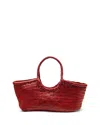 Dragon Diffusion Herringbone Leather Tote Bag In Red