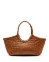 Dragon Diffusion Big Nantucket Woven Leather Basket Bag In Tan
