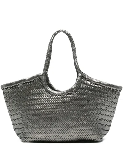 Dragon Diffusion Nantucket Leather Tote Bag In Silver