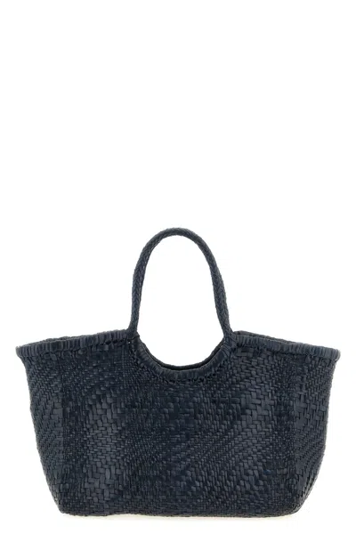 Dragon Diffusion Nantucket Optical Leather Tote Bag In Blue