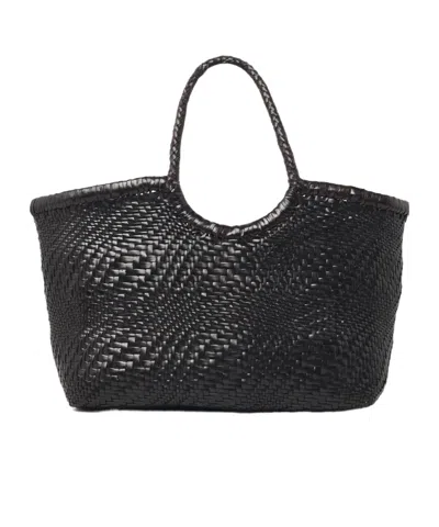 Dragon Diffusion Nantucket Optical Woven Top Handle Bag In Brown
