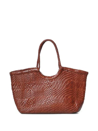 Dragon Diffusion Nantucket Optical Woven-leather Tote Bag In Burgundy