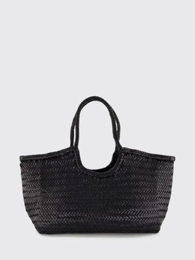 Dragon Diffusion Nantucket Woven Leather Shoulder Bag With Braided Handles In Black