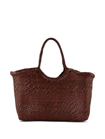 Dragon Diffusion Nantucket Woven Leather Tote Bag In Brown