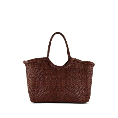 Dragon Diffusion Nantucket Woven Leather Tote Bag In Brown