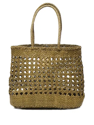 Dragon Diffusion Nantucket Woven Leather Tote Bag In Green