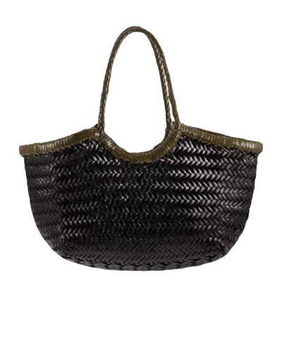 Dragon Diffusion Nantucket Woven Tote Bag In Blackkhaki
