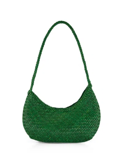 Dragon Diffusion Nova Luna Woven Leather Shoulder Bag In Green