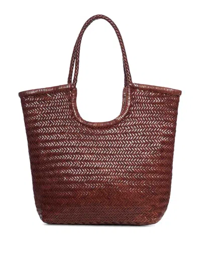 Dragon Diffusion Ns Diagonal Leather Tote Bag In Brown