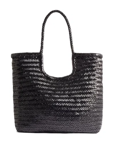 Dragon Diffusion Ns Diagonal Triple Jump Handwoven Tote Bag In Black