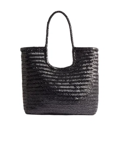 Dragon Diffusion Ns Diagonal Triple Jump Handwoven Tote Bag In Black