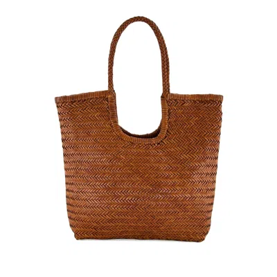 Dragon Diffusion Ns Diagonal Triple Jump Leather Shoulder Bag In Brown