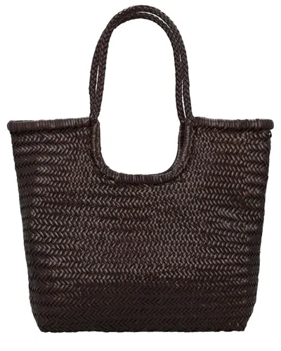 Dragon Diffusion Ns Diagonal Triple Jump Leather Shoulder Bag In Brown