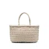 Dragon Diffusion Mini Flat Gora Leather Basket Bag In Beige