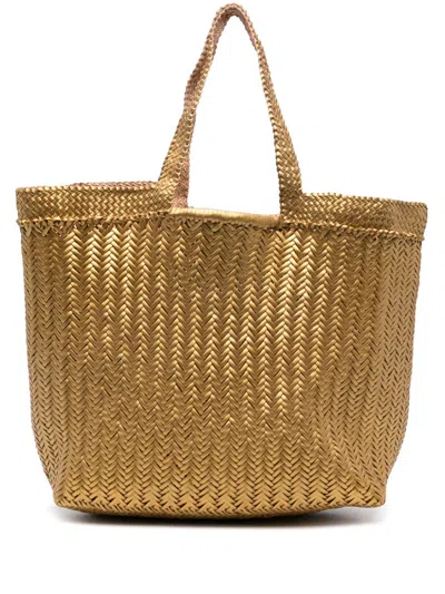 Dragon Diffusion Leather Tote Bags In Gold