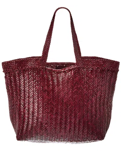 Dragon Diffusion Oversized Leather Tote In Red