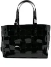 Dragon Diffusion Patent-leather-woven Tote Bag In Black