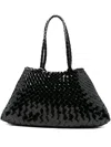 Dragon Diffusion Patent-leather Woven Tote Bag In Black