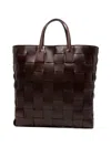 Dragon Diffusion Pino Woven-design Tote Bag In Brown