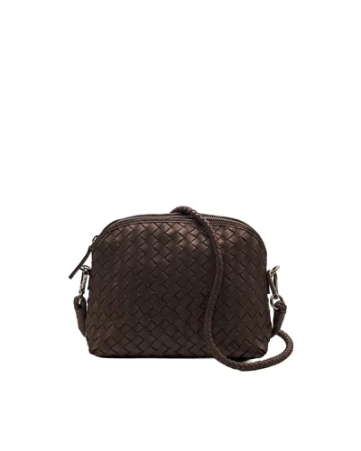 Dragon Diffusion Chunky Fellini Woven Leather Clutch Bag In Brown