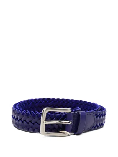 Dragon Diffusion 9ply Polo Intreccio Unito Braided Belt In Blue
