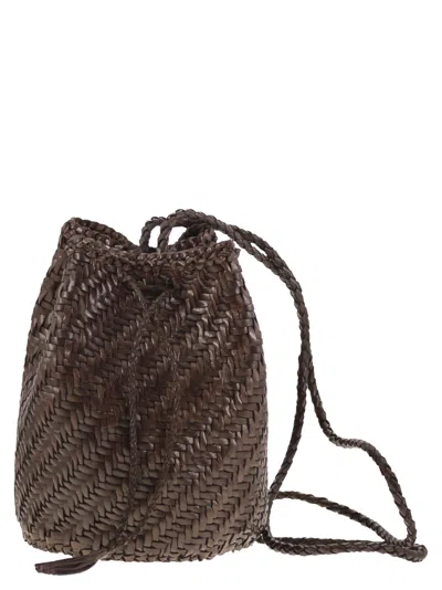Dragon Diffusion Pompom Double Jump - Bucket Bag With Woven Leather