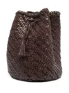 Dragon Diffusion 'pompom Double Jump' Brown Bucket Bag With Shoulder Strap