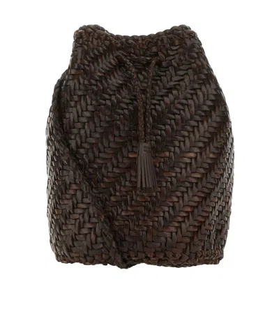 Dragon Diffusion Pompom Double Jump Bucket Bag In Black