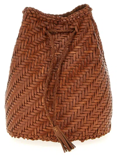 Dragon Diffusion Pompom Double Jump Bucket Bag In Brown