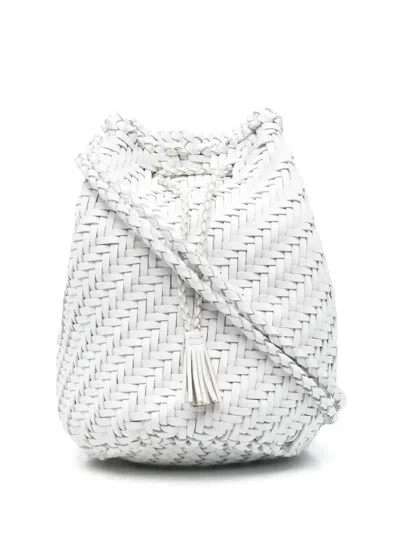 Dragon Diffusion Pompom Double-jump Bucket Bag In Weiss
