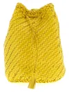 Dragon Diffusion Pompom Double Jump Bucket Bag In Yellow